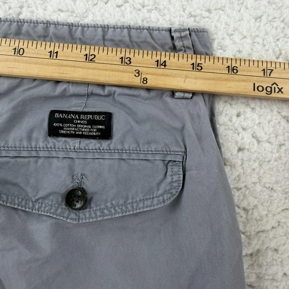 Banana Republic Aiden‎ Chino Pants Mens 30x28 Gray Regular Fit Cotton Casual